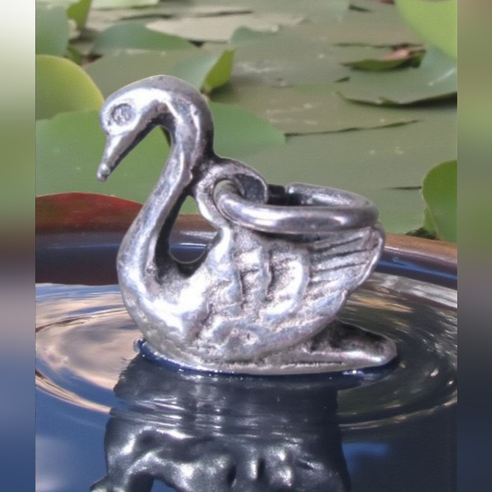 Sterling Silver Bracelet Charm SWAN Ugly Duckling